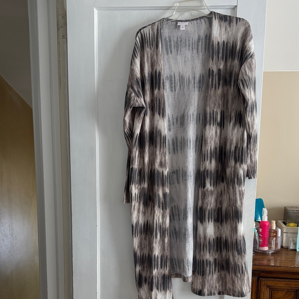 LuLaRoe Brown and Black Patterned Cardigan